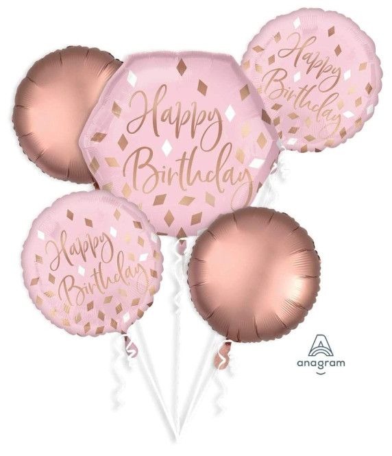 Embrace Elegance: Bouquet Blush Birthday Foil Balloon – A Touch of Grace for Your Birthday Celebrations