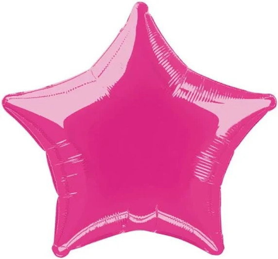 Metallic Hot Pink Star Shaped Balloon, 18"