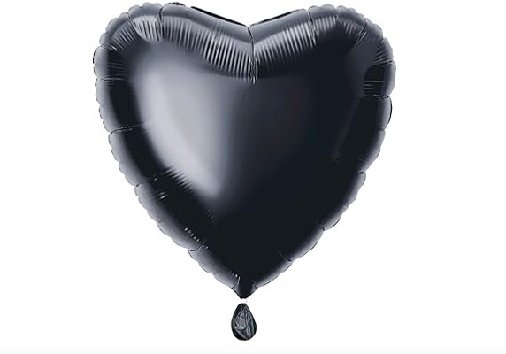 Captivating Heart-Shaped Black Foil Balloon - 18 Inch: Elegance in Every Celebration!