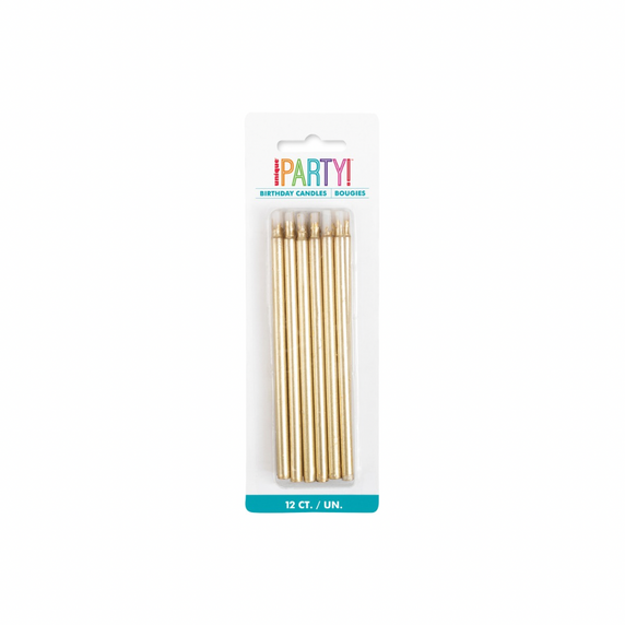 Gold Birthday Candles – 5 in – 12ct