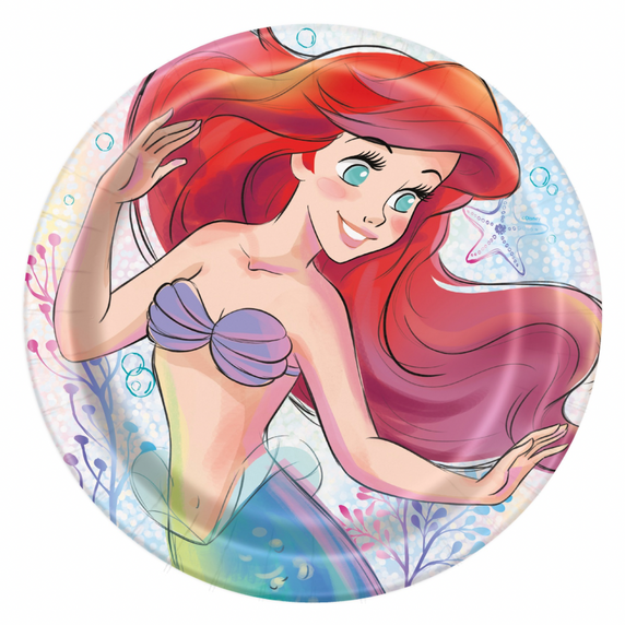 Round party plate featuring Ariel The Little Mermaid