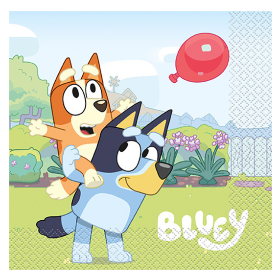 Bluey Party Napkins – 16 Count, 2-Ply, 12.75"