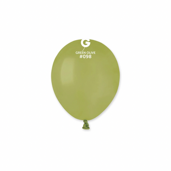 5 inch olive green balloon close up smooth surface