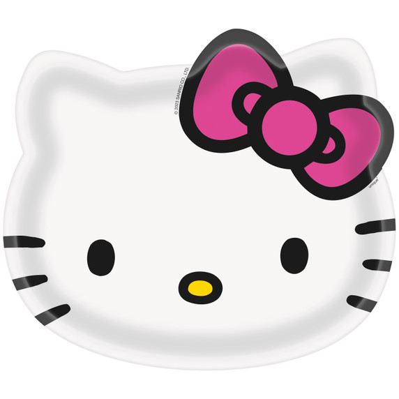 Hello Kitty Shaped Paper Plates – 8 Count – Sanrio Party Tableware