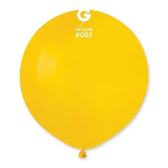 Gemar 19" Yellow Latex Balloons (25-Pack) – Large Biodegradable Balloons | #010 Standard Color