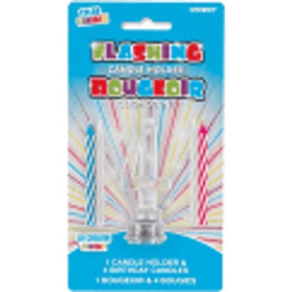 LED Multicolor Flashing Candle Holder Number 4 Cake Topper