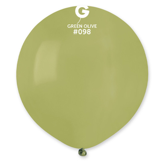 Gemar 19" Green Olive Latex Balloons (25-Pack) – Oversized Biodegradable Balloons for Earthy, Modern Event Decor