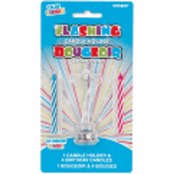 LED Multicolor Flashing Candle Holder Number 7 Cake Topper