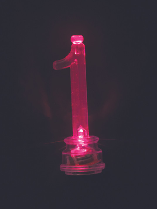 Flashing Birthday Candle Holder Number 1 - Color Changing Light