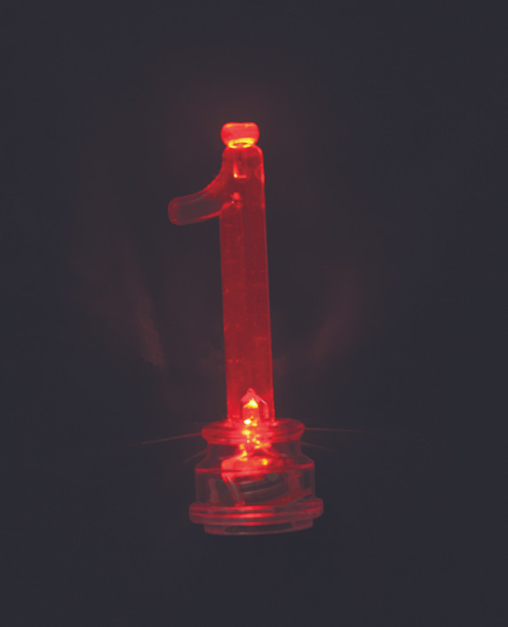 Flashing Birthday Candle Holder Number 1 - Color Changing Light