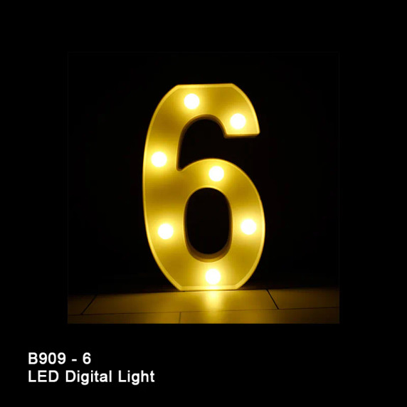 8-inch Gold LED Number Light 6