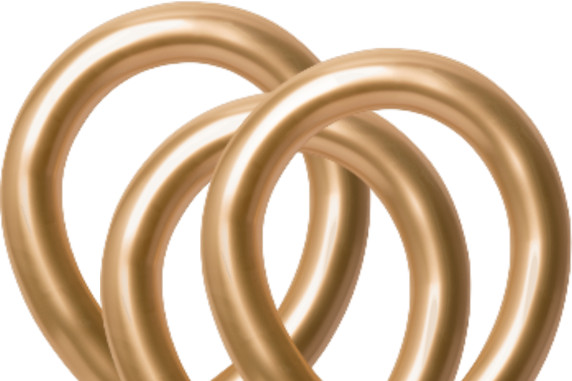 T260 Platinum Gold Twisted Balloons – 50 Pack