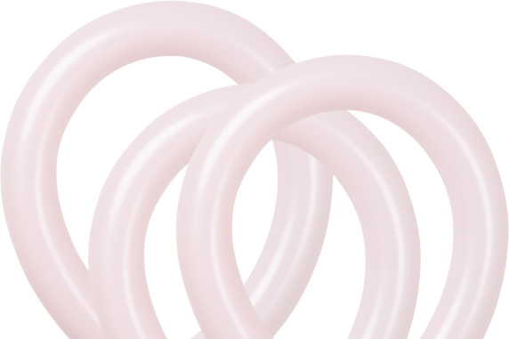 T260 Pastel Pink Twisting Balloons – 50 Pack (Beads Up) Professional Latex Balloons for Sculpting and Party Decorations