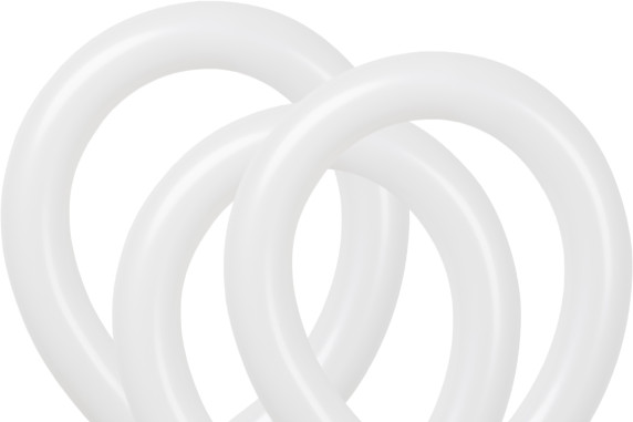 T260 White Twisting Balloons – 50 Pack (Beads Up) Professional Latex Balloons for Sculpting and Decorations