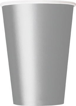 Silver paper party cup 10 count 12 oz disposable drink cup