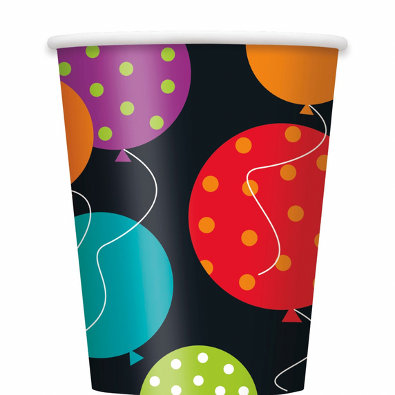 Birthday Cheer Paper Cups – 9 oz, 8 ct