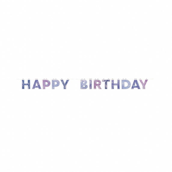Purple and blue happy birthday banner 6.1 ft
