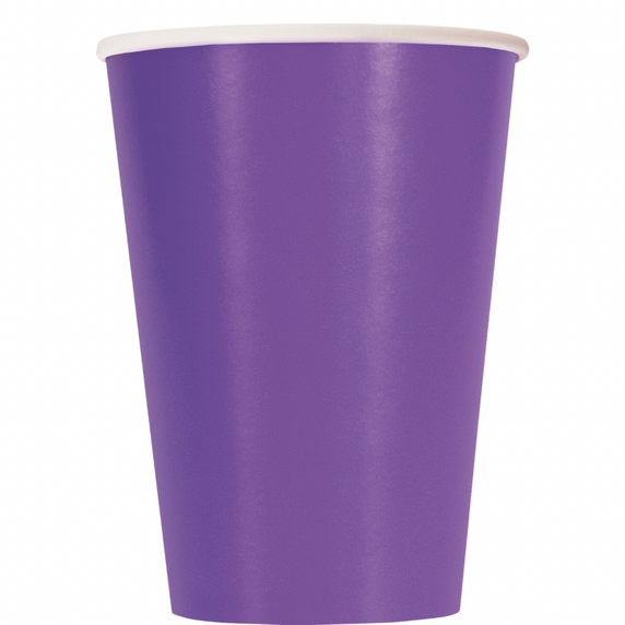 Neon Purple Paper Cups – 12 oz, 10 ct