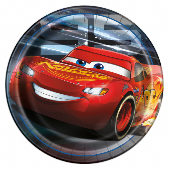 Party plate featuring Cars 3 theme