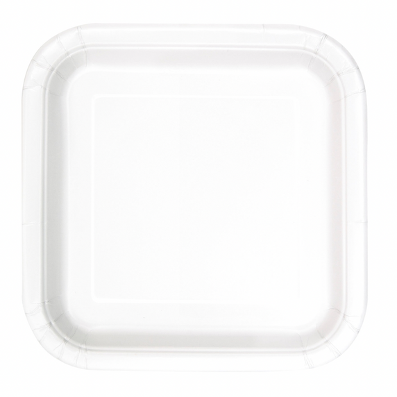 Small disposable white plate