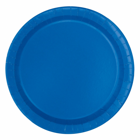 Royal blue round paper plate