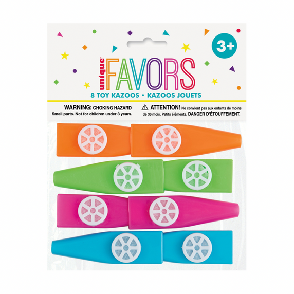 Kazoos 3 in 8 ct party favor
