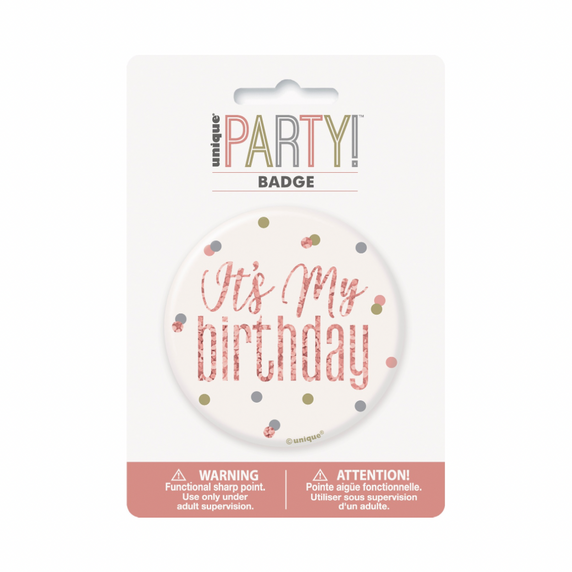 Birthday pin accessory 3 in rose gold