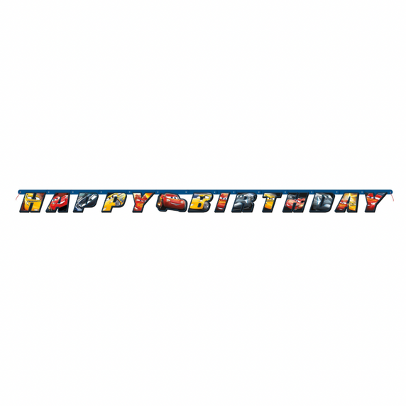 Cars 3 Happy Birthday banner