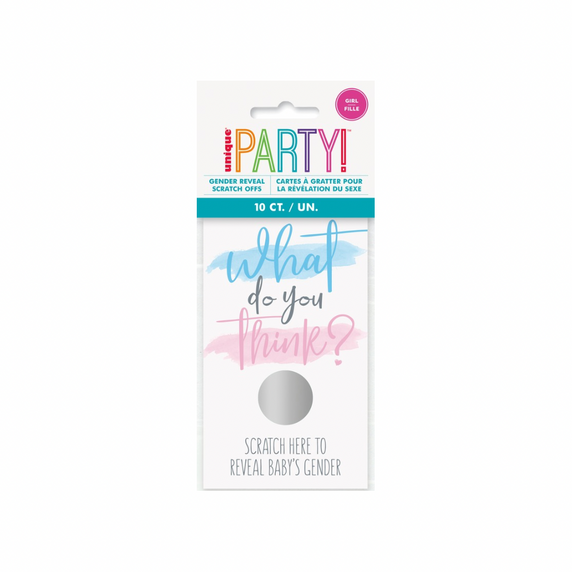 Baby announcement scratch reveal cards