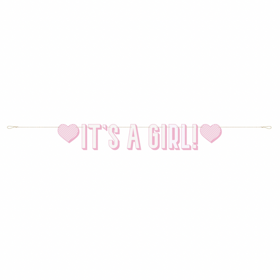 Gender reveal girl banner