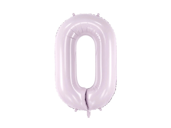 PartyDeco 28 Inch Pastel Lilac Number 0 Foil Balloon for Birthday Party