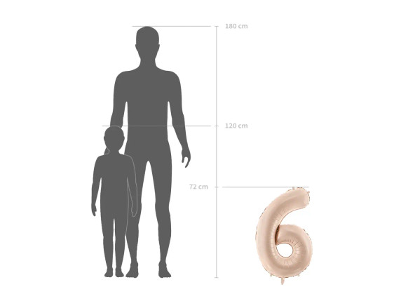 PartyDeco Giant Number Balloon Size Reference – 72cm Pastel Lilac Foil