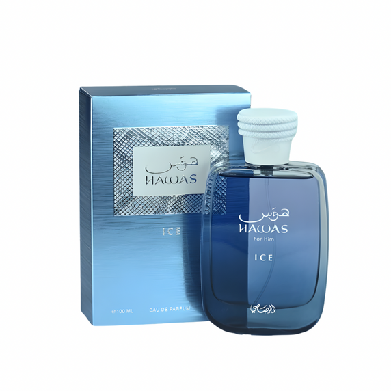 Hawas Ice cologne close up detail