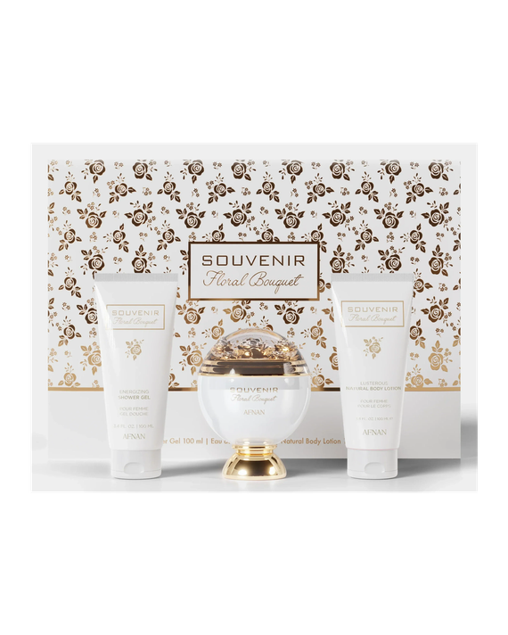 Afnan Souvenir Floral Bouquet 3-Pc Gift Set Eau de Parfum 100ml