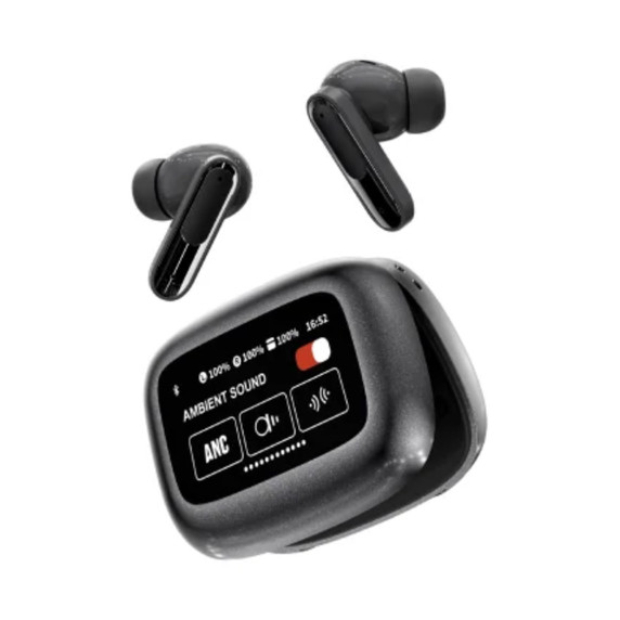 RCA WAVE-45 True Wireless ANC Earbuds with Touchscreen Charging Case – White