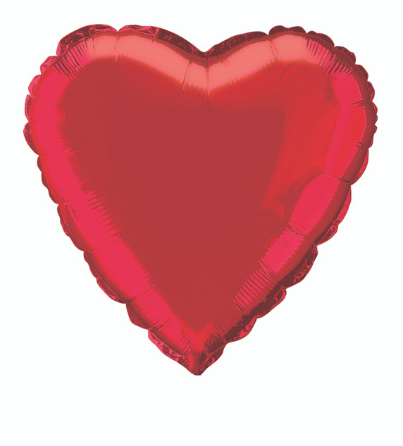 Metallic Red Heart Shaped Foil Balloon, 18 in