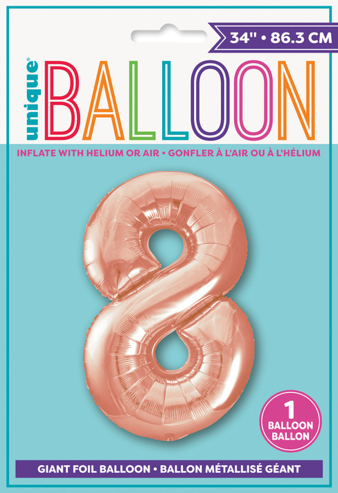 Giant Balloon Numeral number 8 Rose Gold