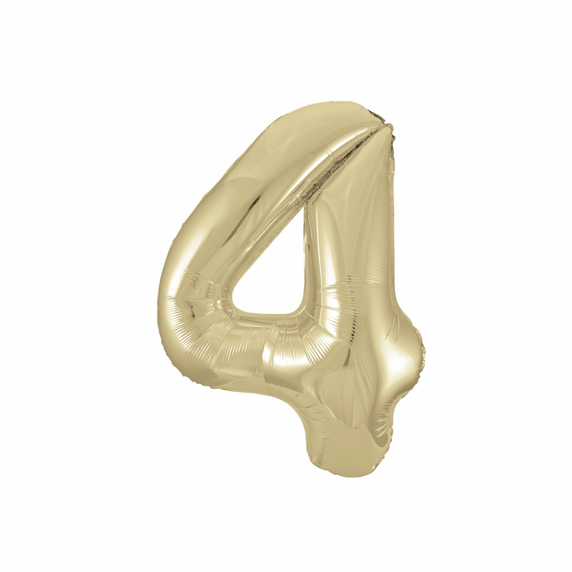 Oversized gold foil balloon shaped like number five