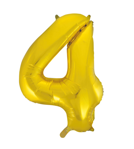 Giant Ballon Numeral number 4 Gold
