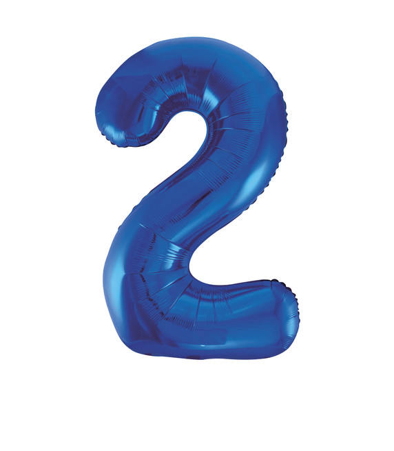 Giant Balloon Numeral number 2 blue