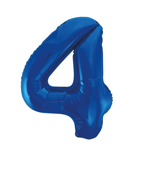 34" Giant Balloon Numeral Number 4 Blue