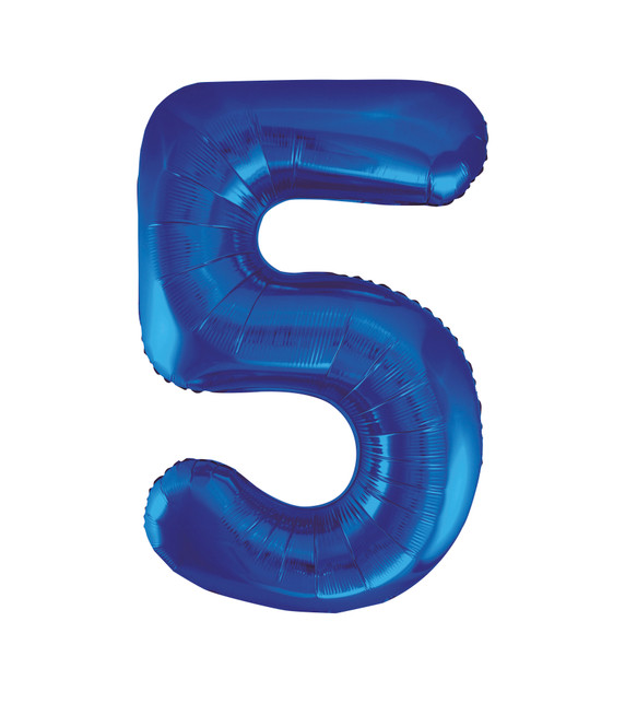 Giant Balloon Numeral number 5 blue