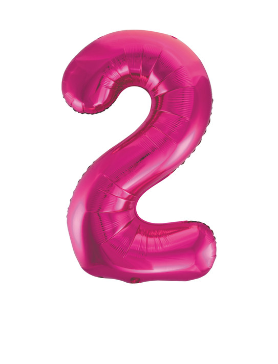 Unique Giant Foil Balloon "2" - 34 Inch Pink