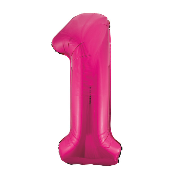 Unique Giant Foil Balloon "1" - 34 Inch Pink