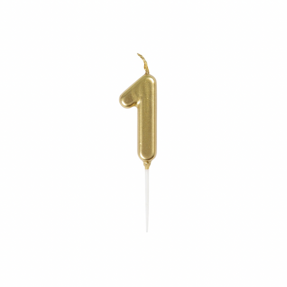 Gold Number 1 Birthday Candle – 1ct