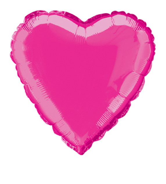 Hot Pink Heart foil balloon 18”