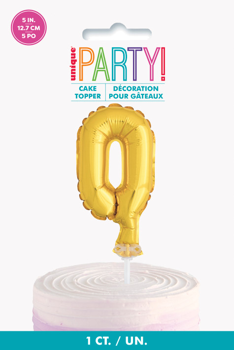5" Gold Cake Topper Number 0 Shaped Balloon