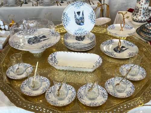 Ensemble de vaisselle_service à thé_ 27 pièces 6 personnes _  BLUE IVY