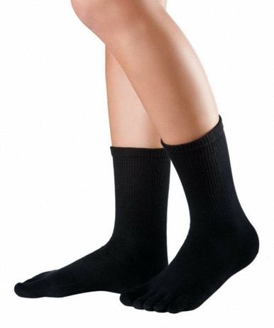 Dr. Foot Hallux Valgus, zwart, katoen, halfhoog, met compressieband