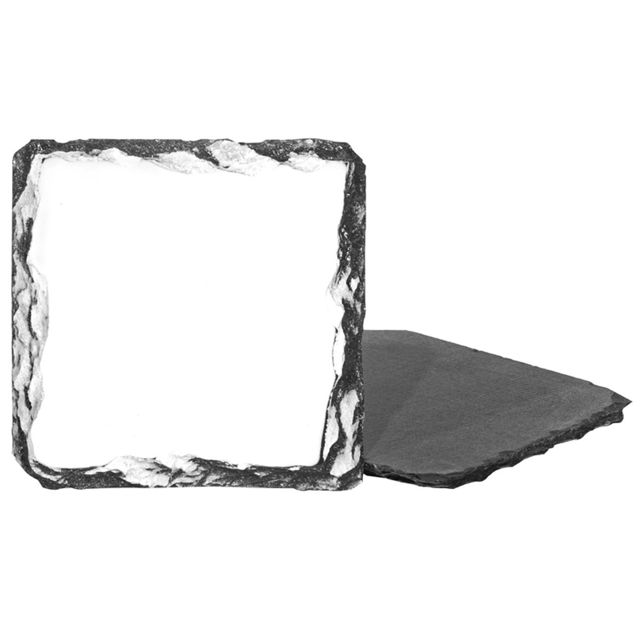 Natural slate photo coaster sublimation blank with white surface